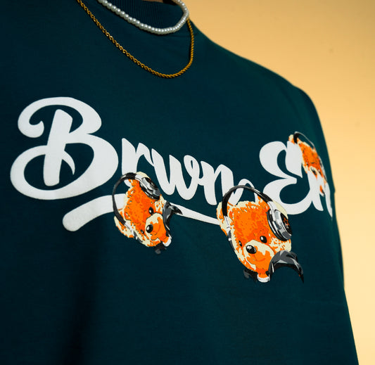 DARK CYAN TEDDY T-SHIRT