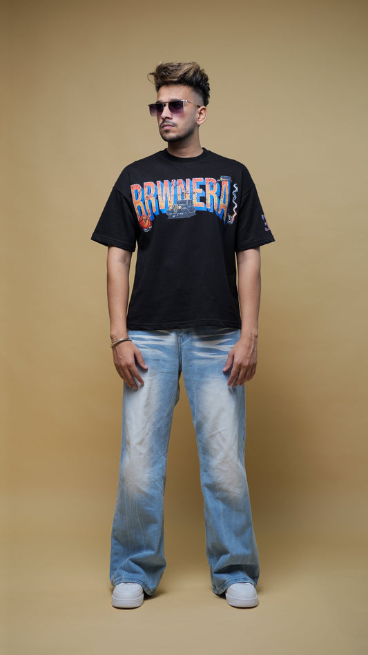 BLACK RETRO SKULL T-SHIRT