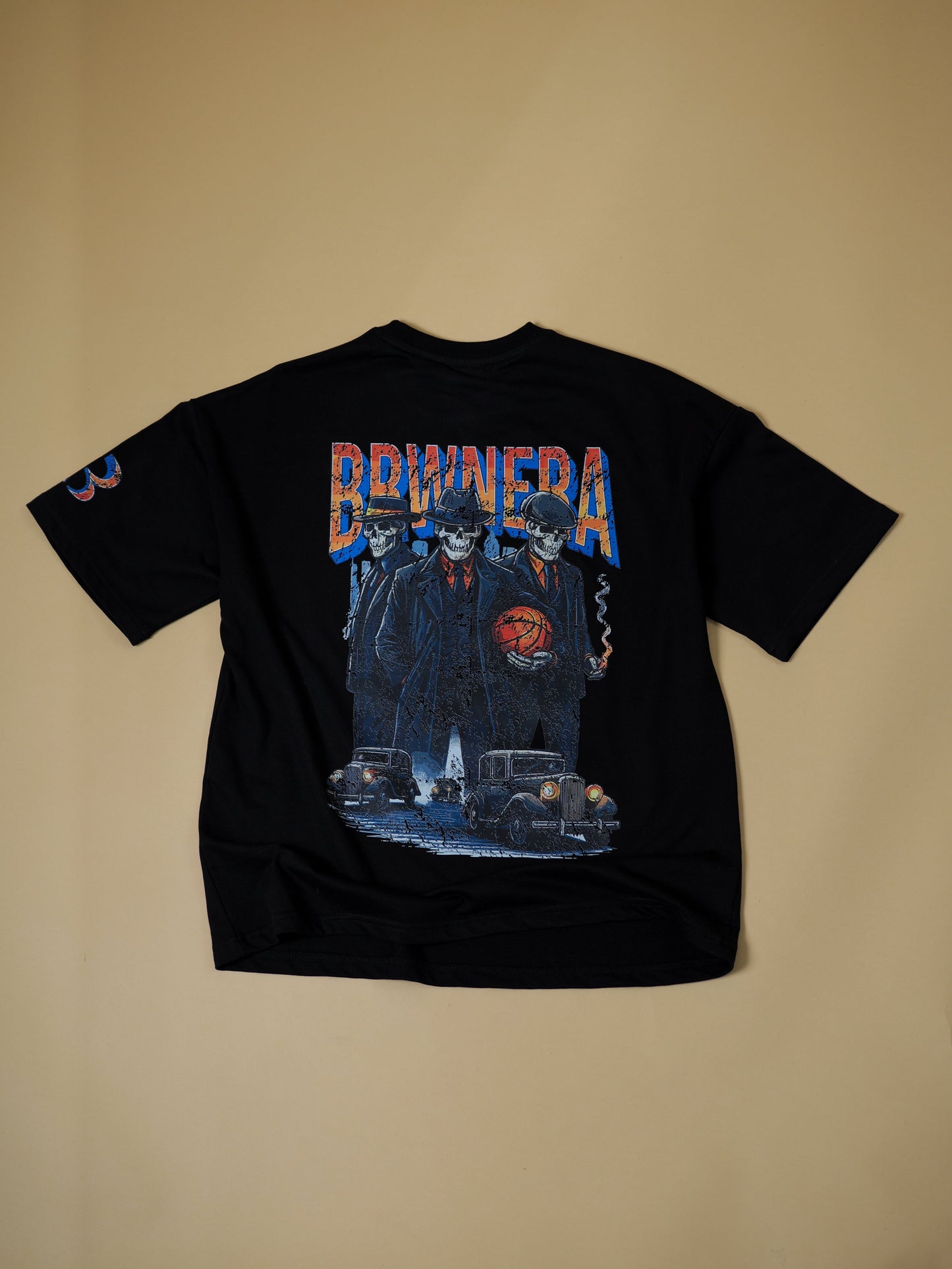 BLACK RETRO SKULL T-SHIRT