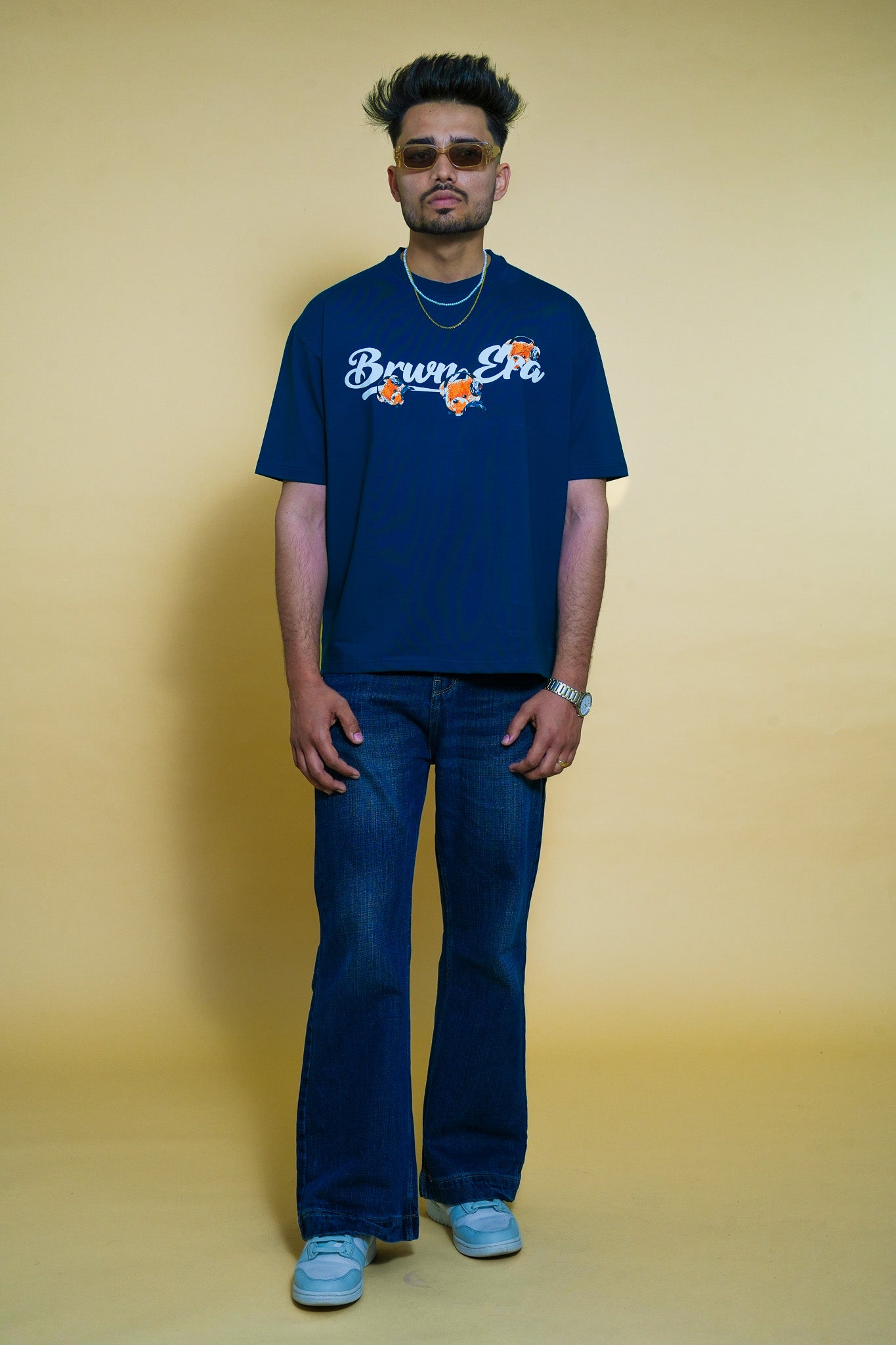 DARK CYAN TEDDY T-SHIRT