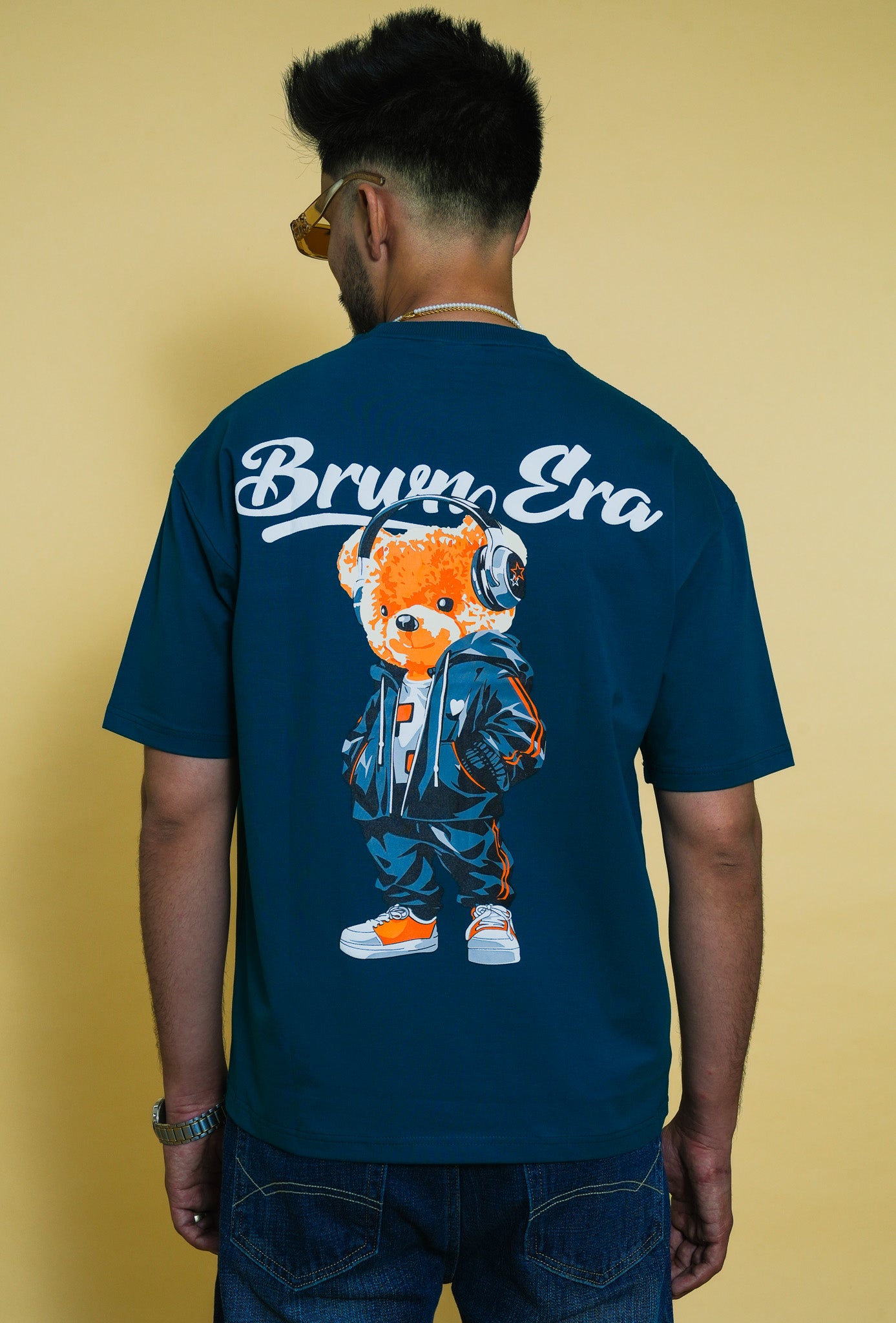 DARK CYAN TEDDY T-SHIRT