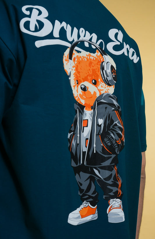 DARK CYAN TEDDY T-SHIRT