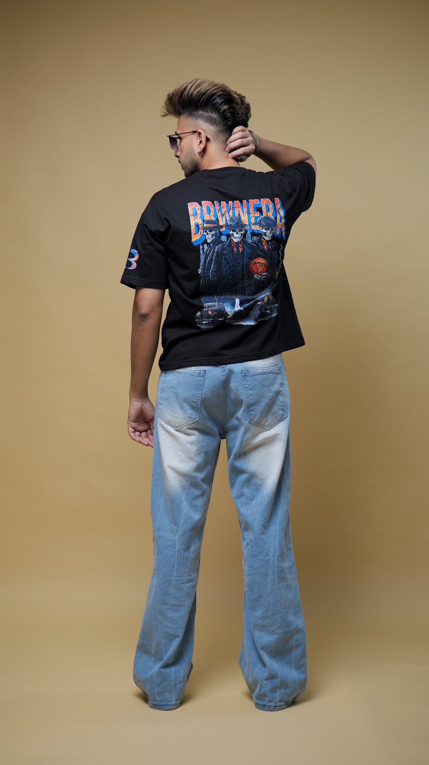 BLACK RETRO SKULL T-SHIRT