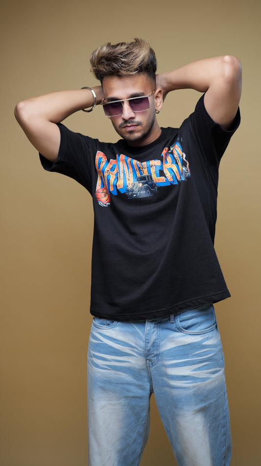 BLACK RETRO SKULL T-SHIRT
