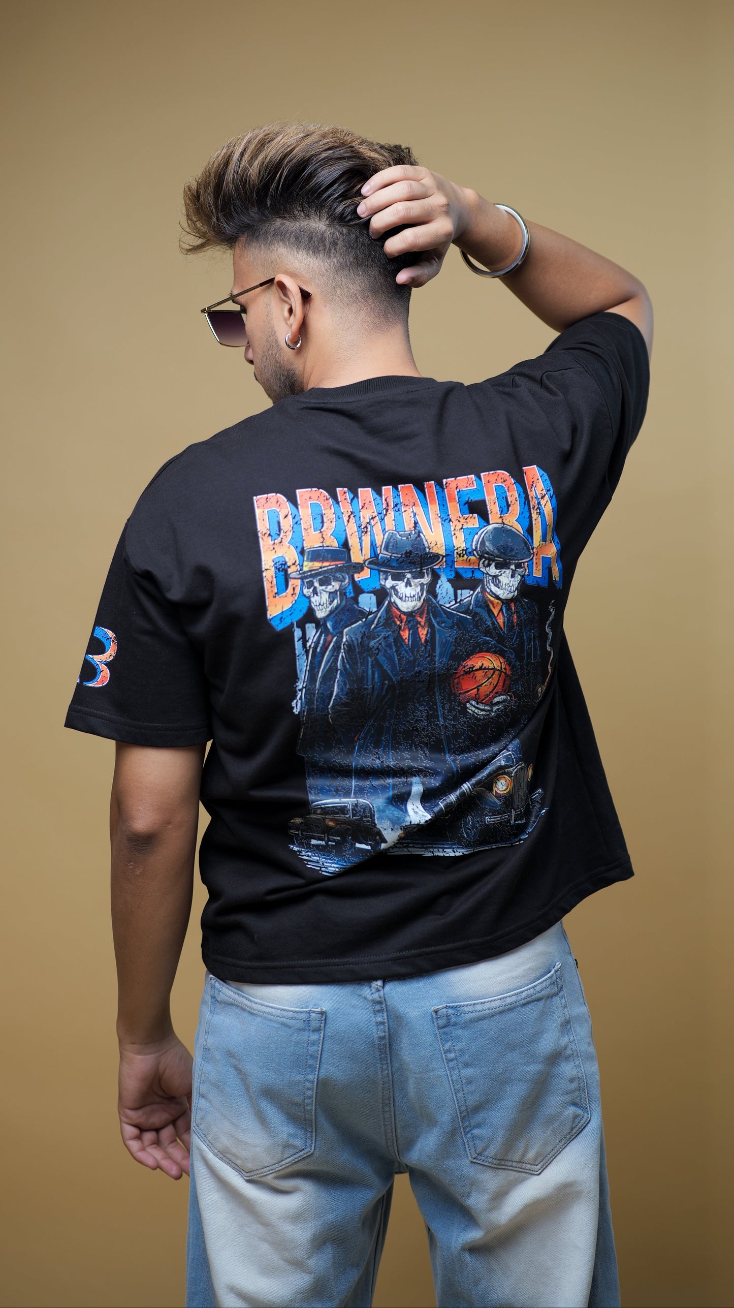 BLACK RETRO SKULL T-SHIRT