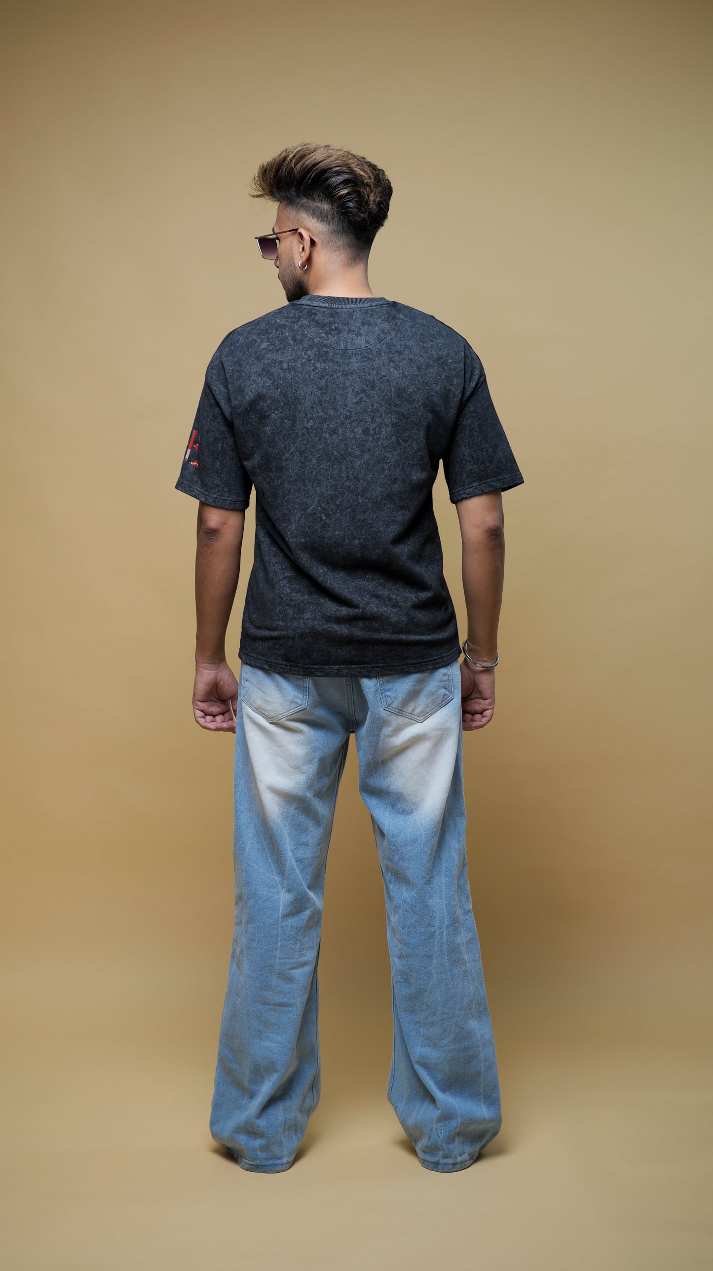 BLACK ACID WASH MIDNIGHT RIDER T-SHIRT