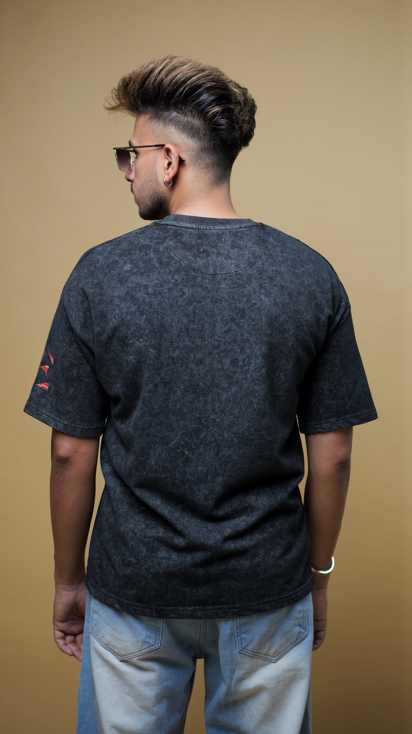 BLACK ACID WASH MIDNIGHT RIDER T-SHIRT