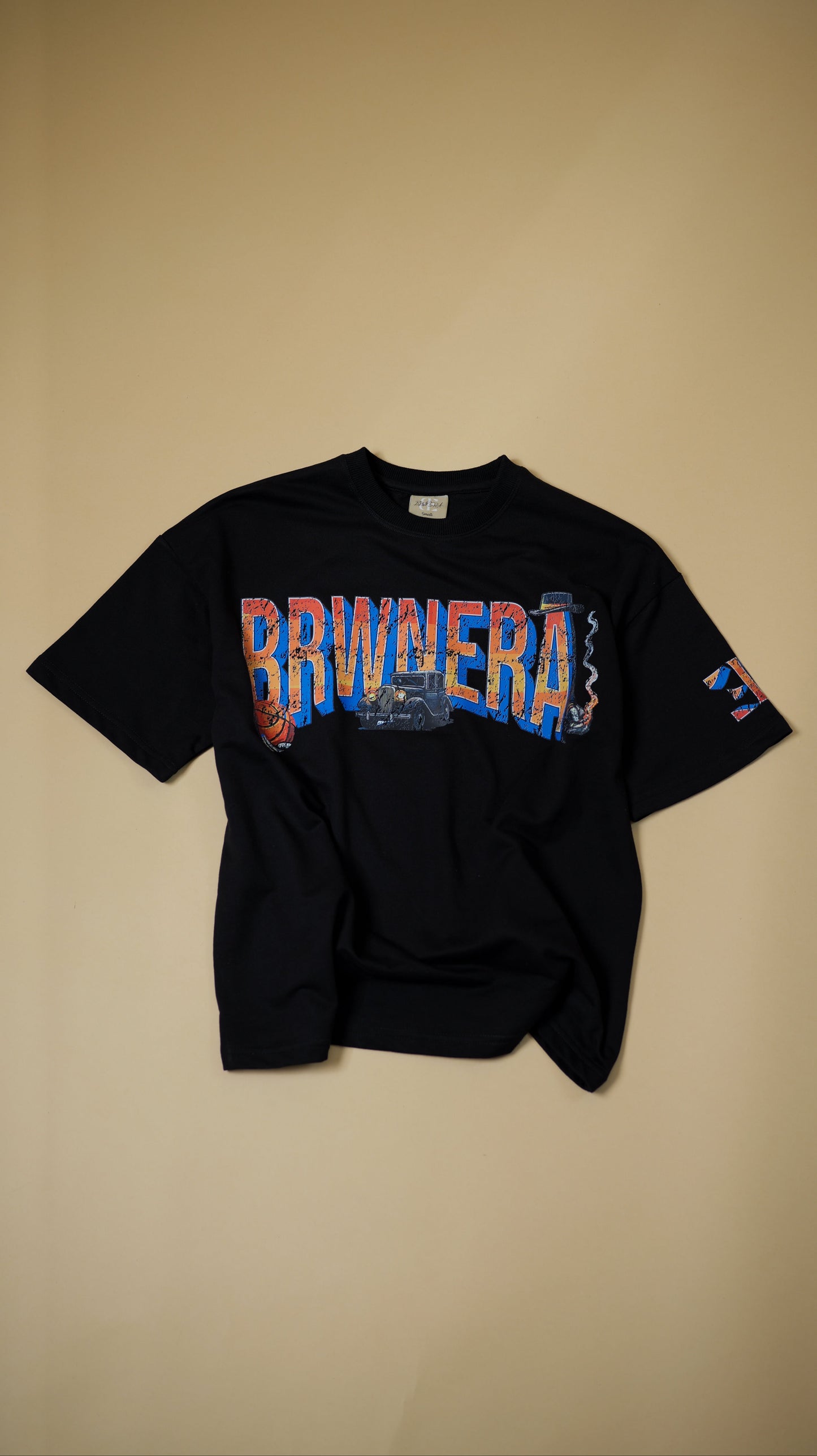 BLACK RETRO SKULL T-SHIRT